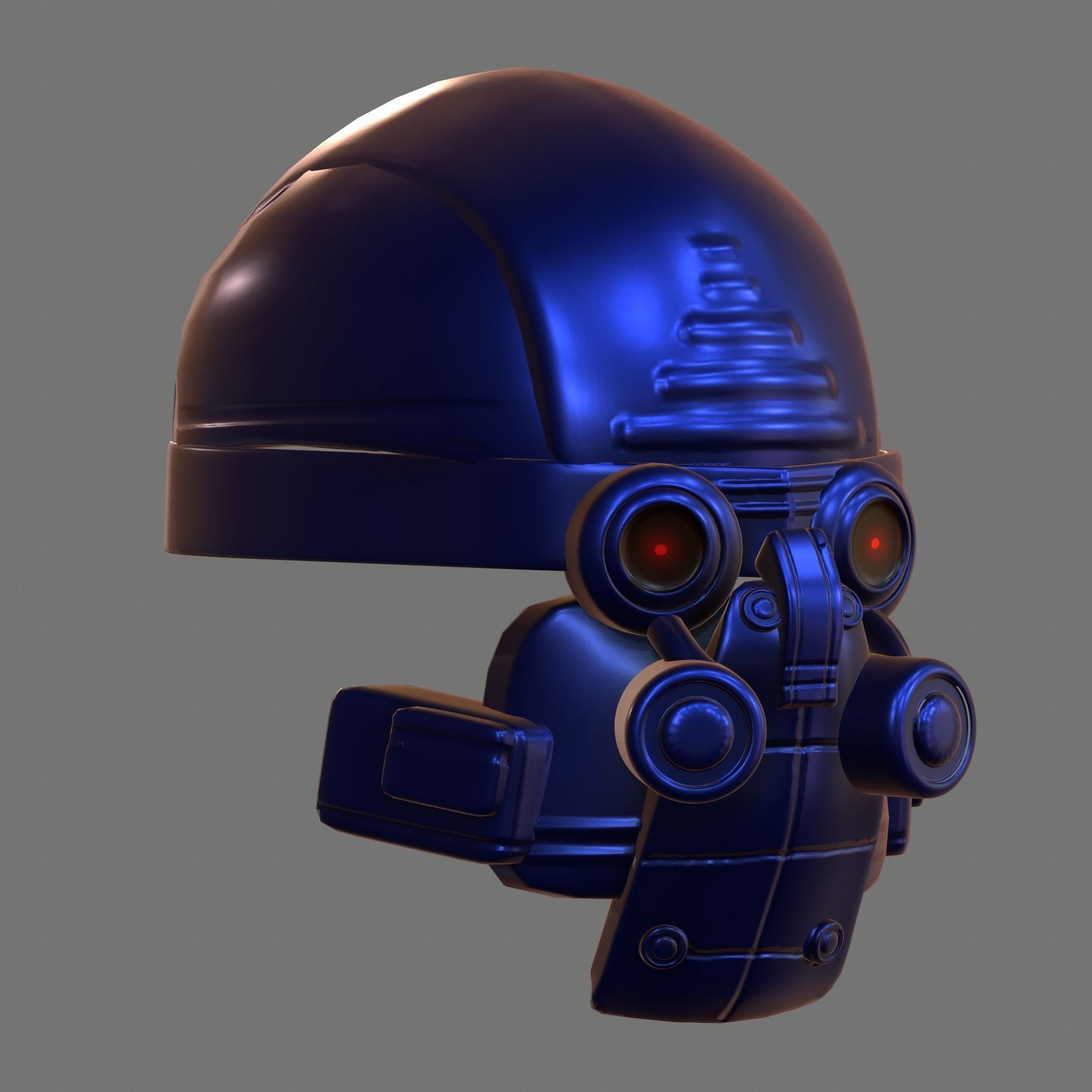 Gas mask helmet 3d model scifi Low-poly 3D model_4