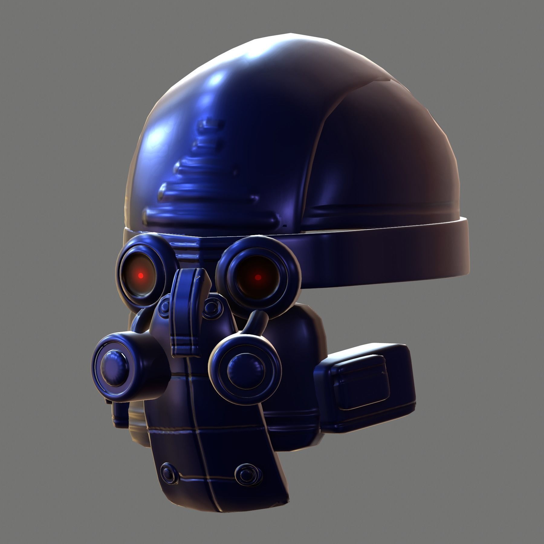 Gas mask helmet 3d model scifi Low-poly 3D model_3