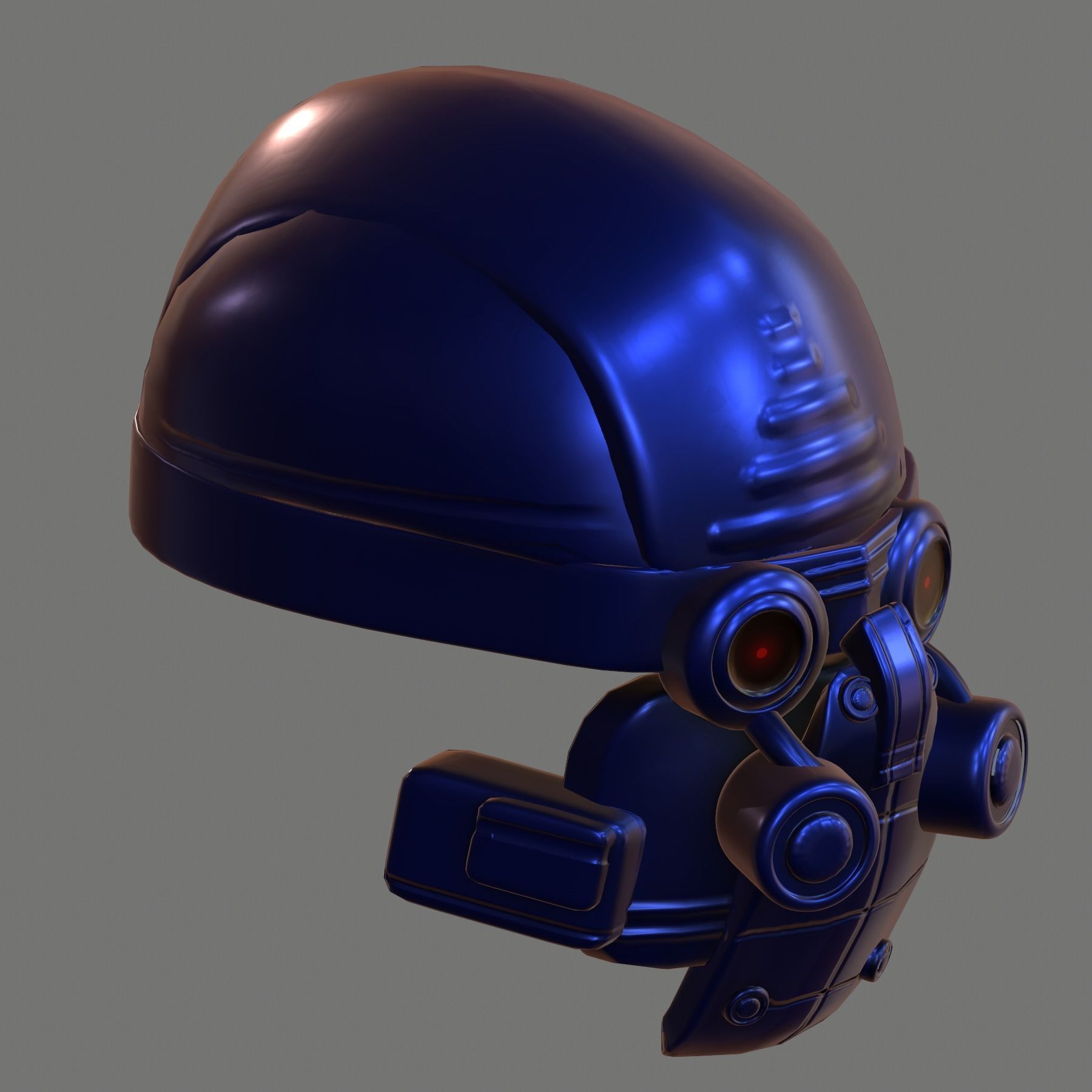 Gas mask helmet 3d model scifi Low-poly 3D model_5