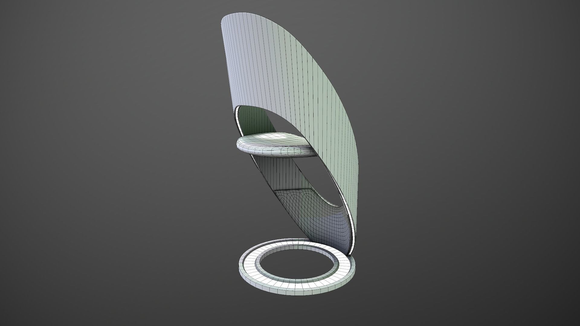 Futuristic Chair Low-poly 3D model_12