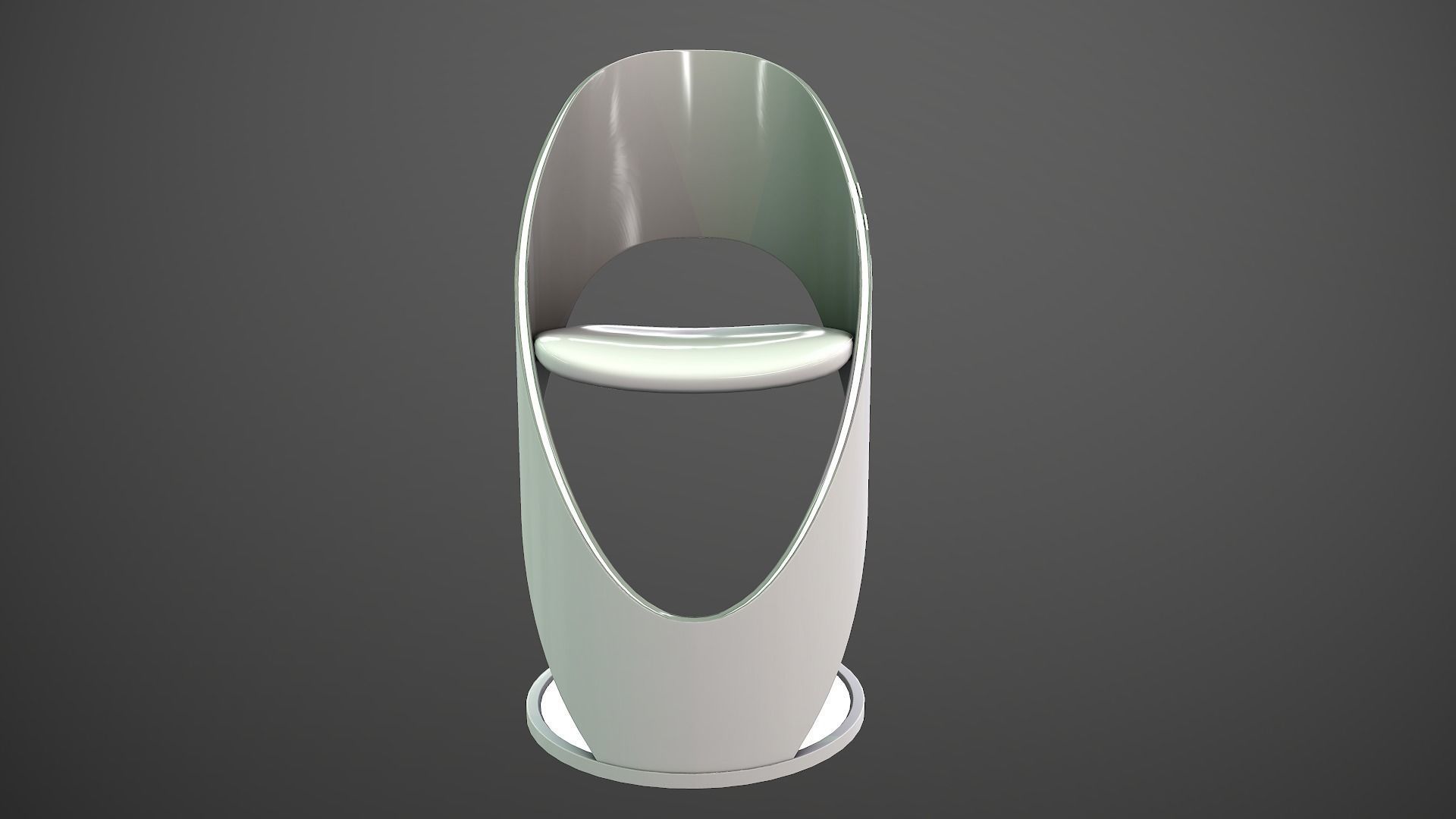 Futuristic Chair Low-poly 3D model_8