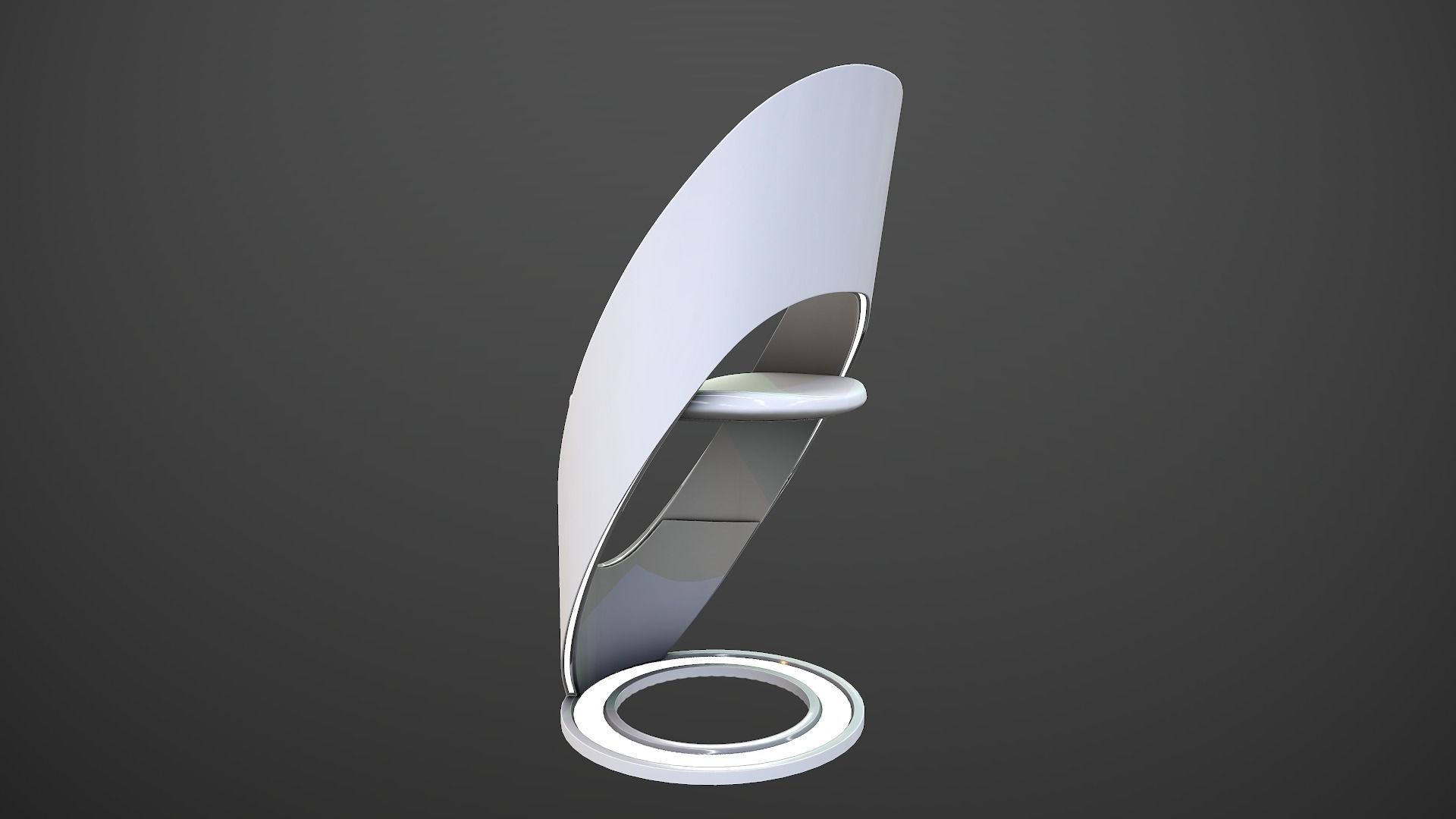 Futuristic Chair Low-poly 3D model_3