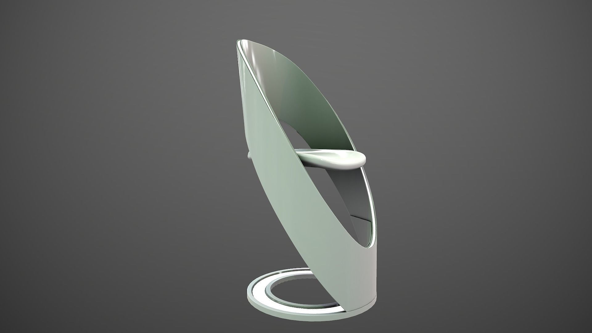 Futuristic Chair Low-poly 3D model_7