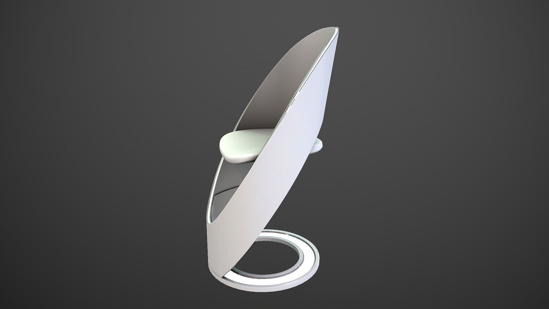 Futuristic Chair Low-poly 3D model_1