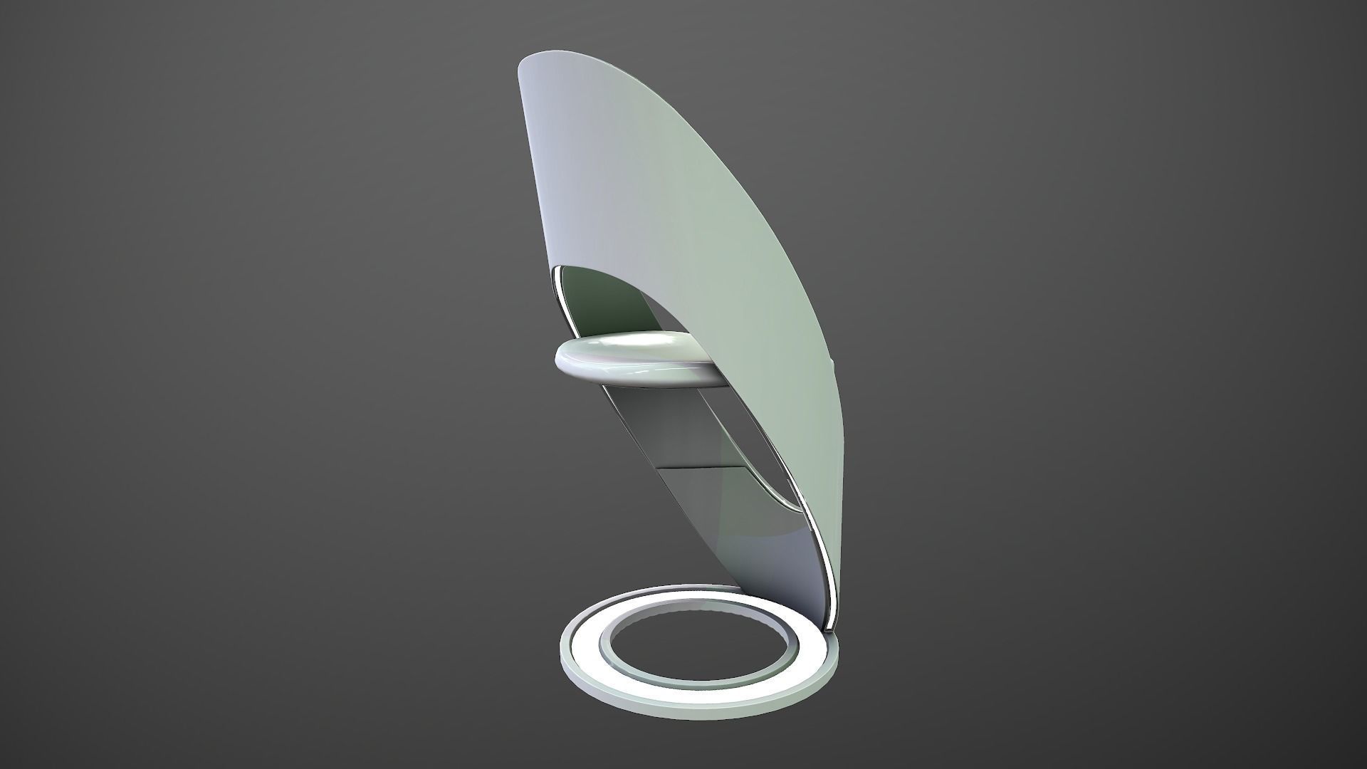 Futuristic Chair Low-poly 3D model_5