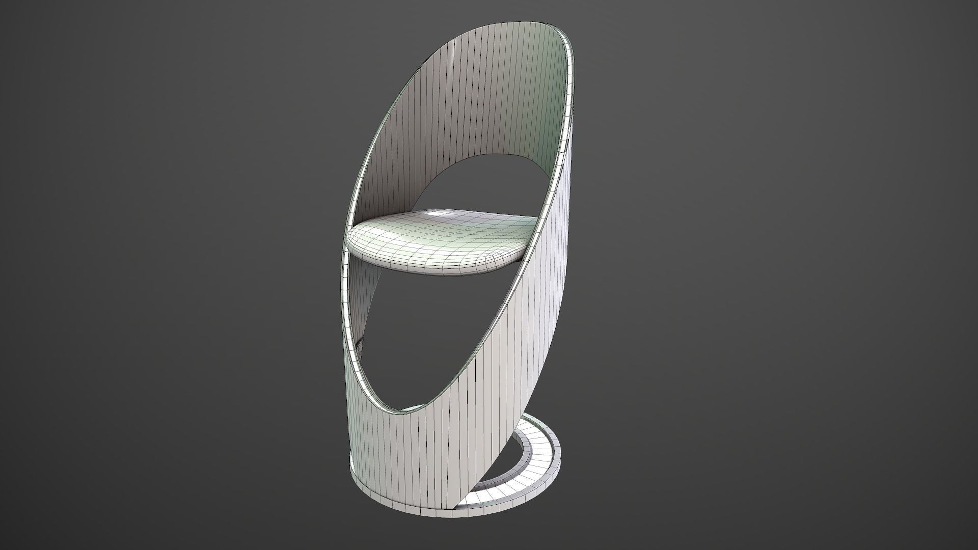 Futuristic Chair Low-poly 3D model_11