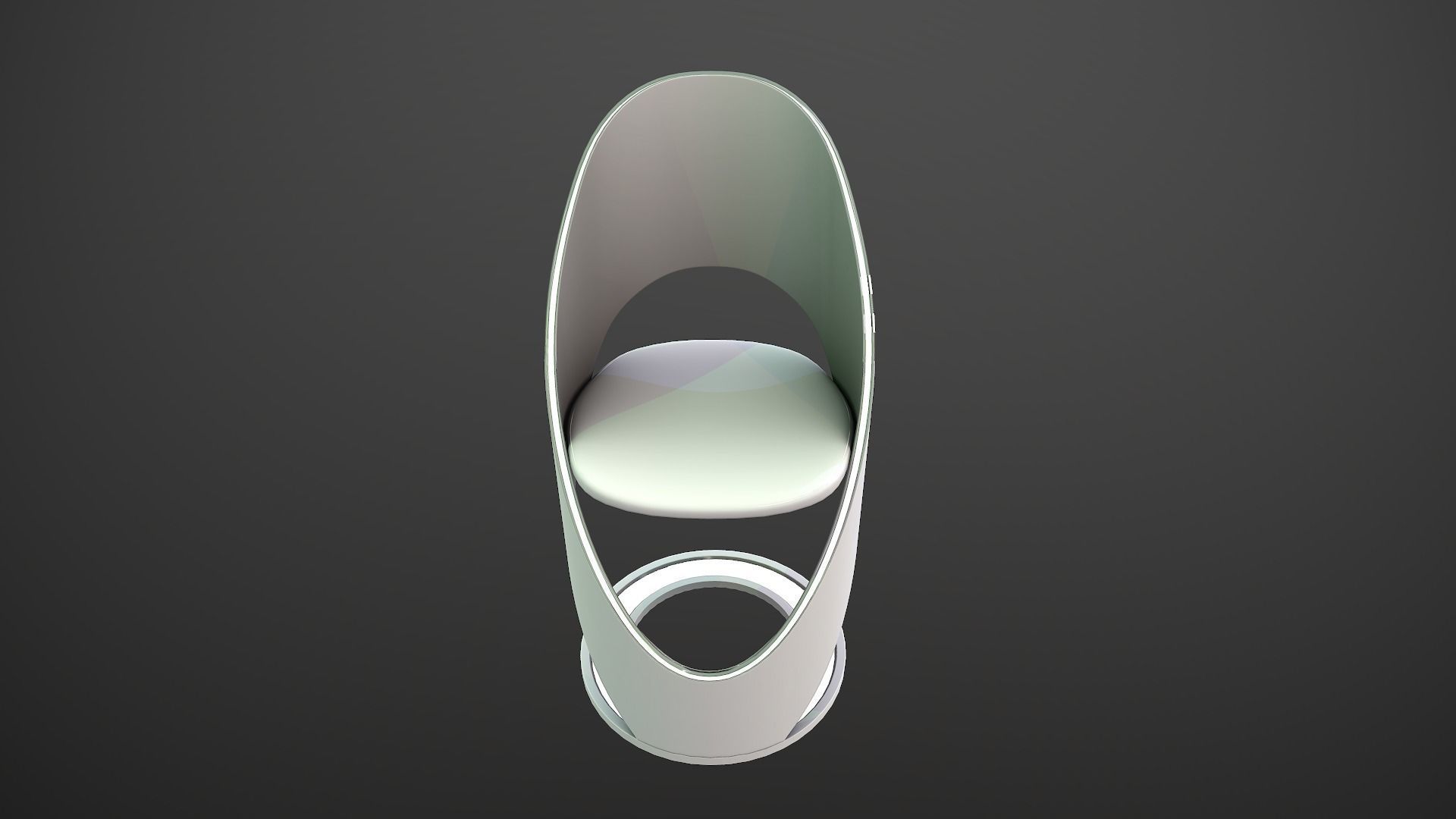 Futuristic Chair Low-poly 3D model_9