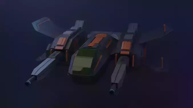 Space Fighter Low-poly 3D model