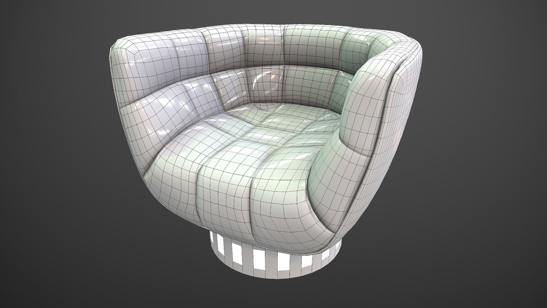 Futuristic armchair Low-poly 3D model_6