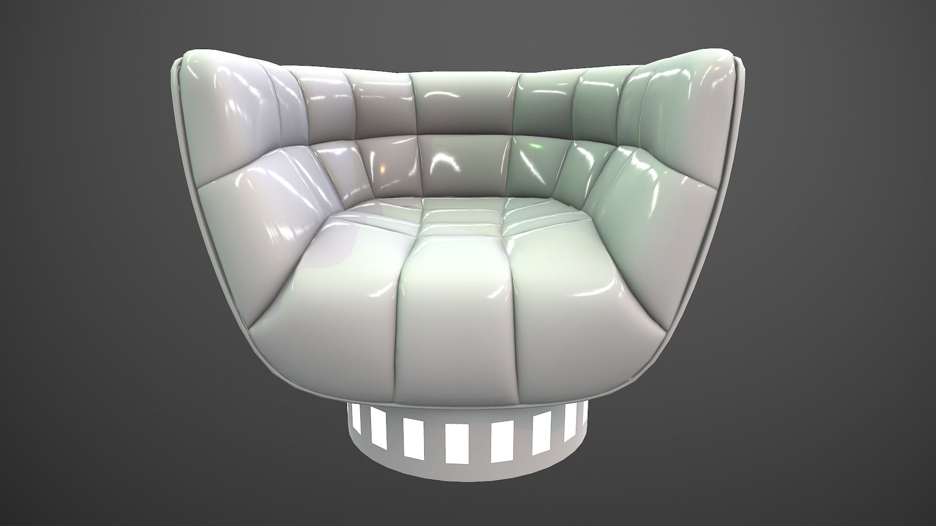 Futuristic armchair Low-poly 3D model_4