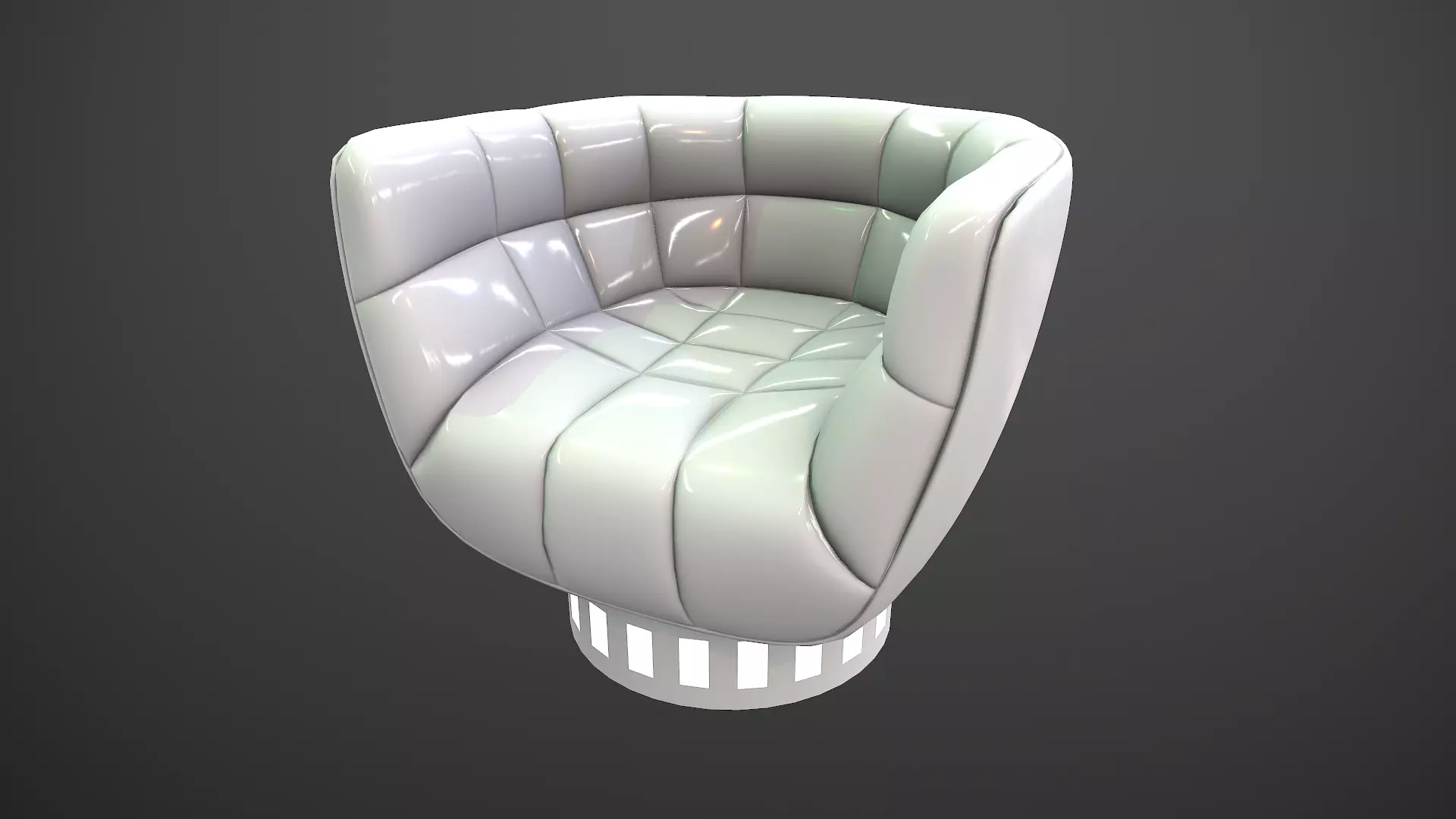 Futuristic armchair Low-poly 3D model_0