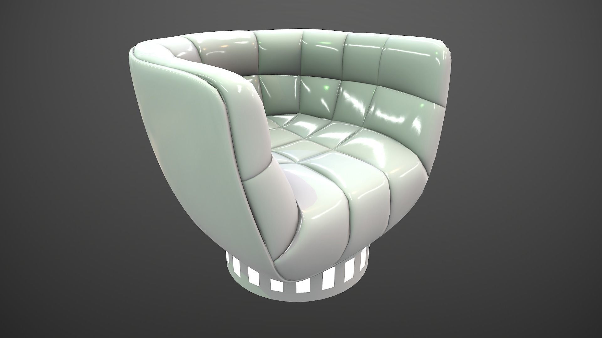 Futuristic armchair Low-poly 3D model_3
