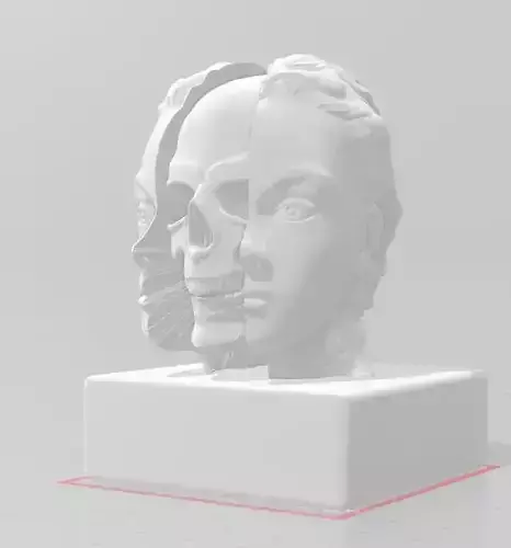 3D Print bust of woman with skull on top