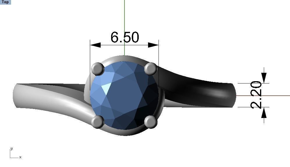 10 - dimond ring 3D print model_4