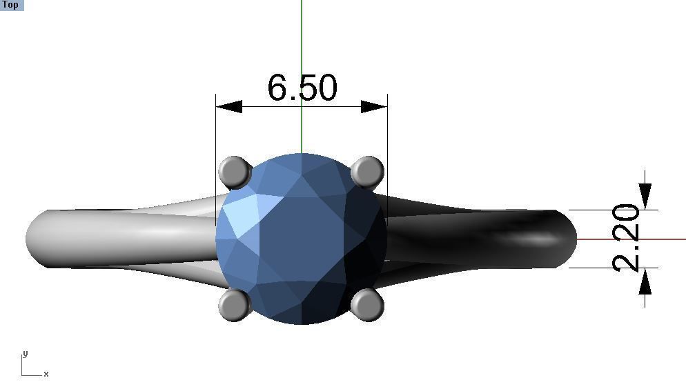  17 - dimaond ring 3D print model_5