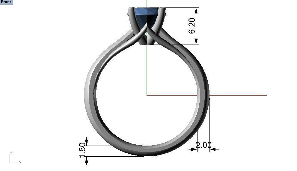  17 - dimaond ring 3D print model_3