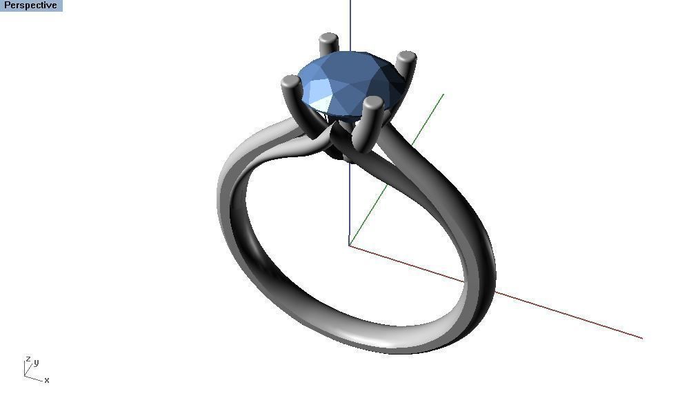  17 - dimaond ring 3D print model_2