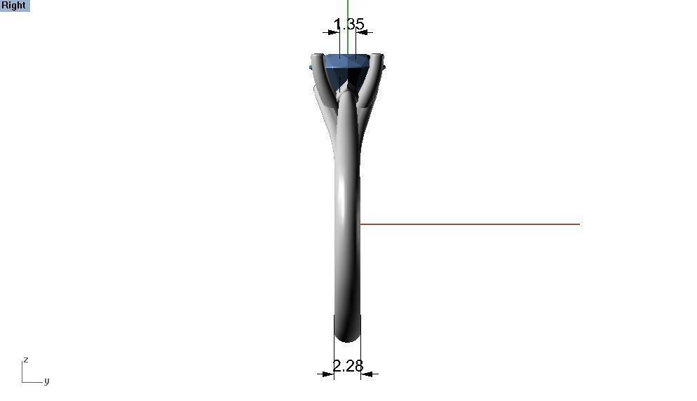  17 - dimaond ring 3D print model_4