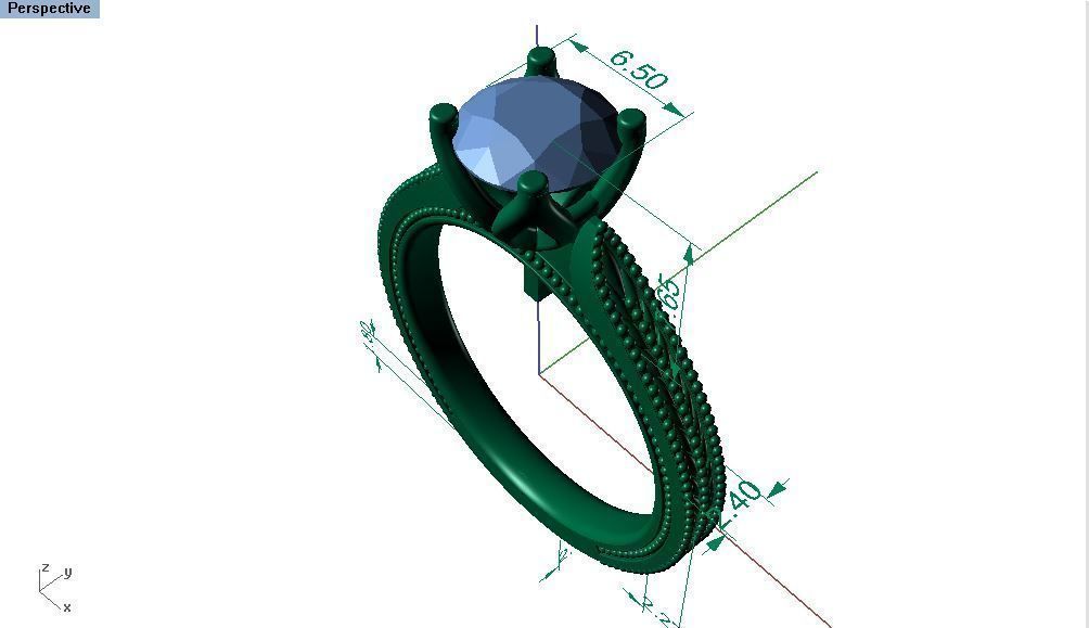 03 -diamond ring 3D print model_1