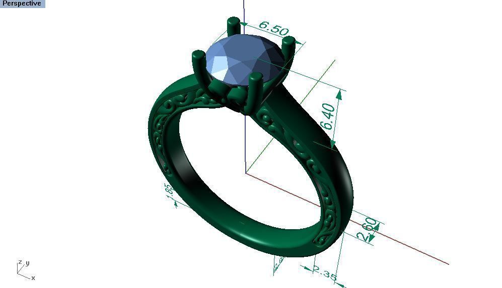 04 diamond ring 3D print model_1