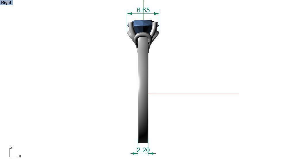 06 - diamond ring 3D print model_3