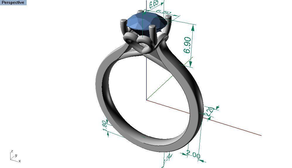 06 - diamond ring 3D print model_1