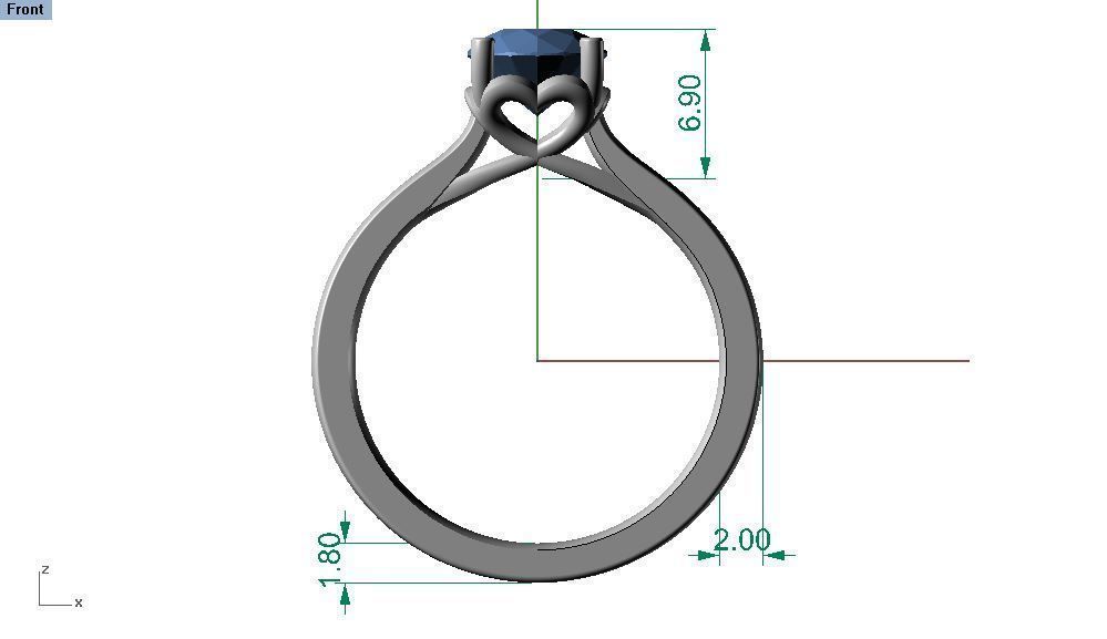06 - diamond ring 3D print model_2