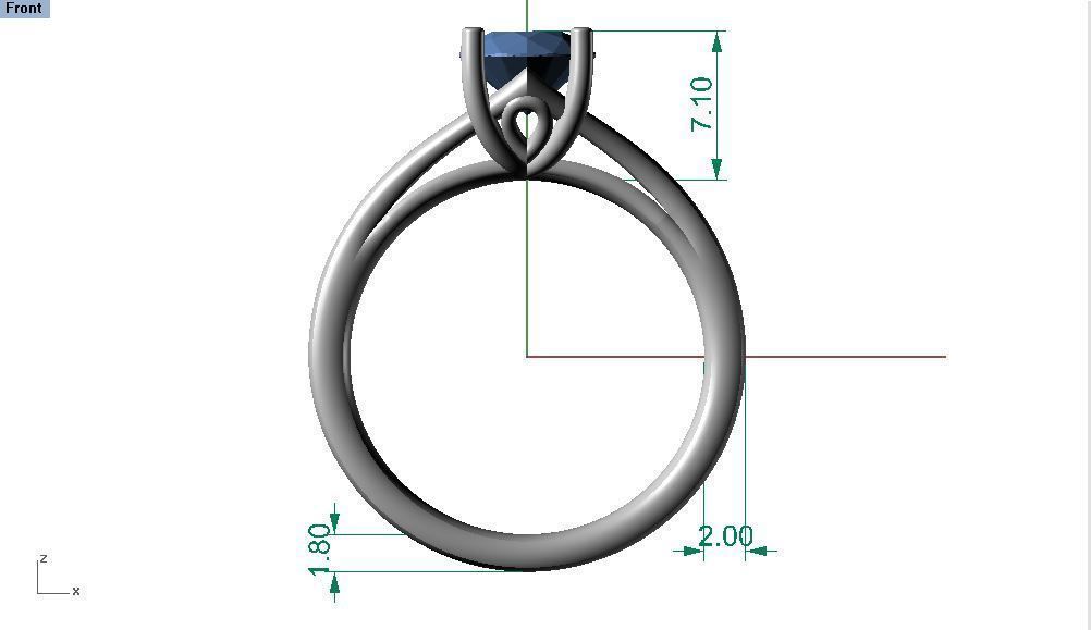 08 - dimaond ring 3D print model_2