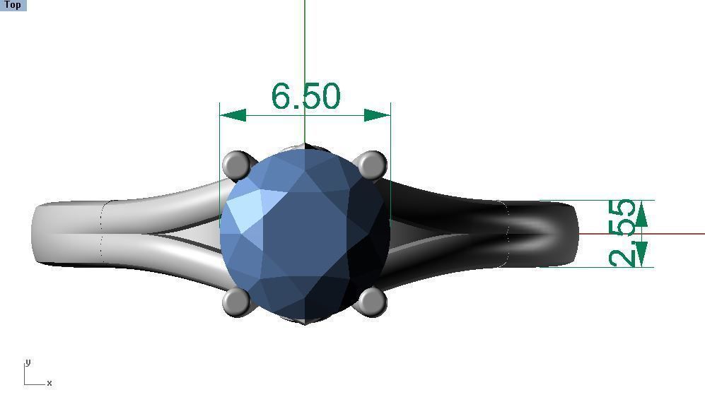 08 - dimaond ring 3D print model_4