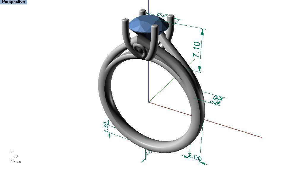 08 - dimaond ring 3D print model_1