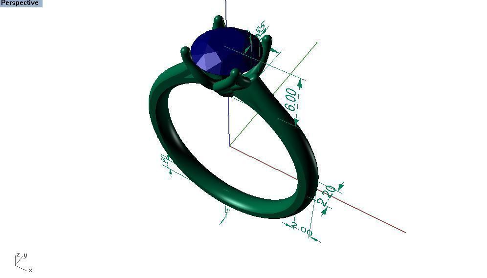 01 diamond ring 3D print model_1