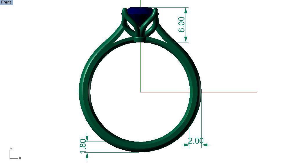 01 diamond ring 3D print model_2