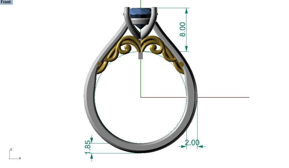 11 - diamond ring 3D print model_3