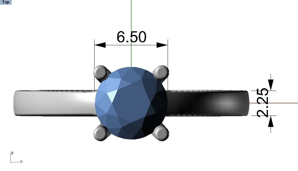 2 - diamond ring 3D print model_4