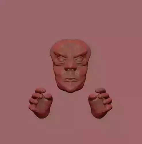 3d print wall sculpture angry face