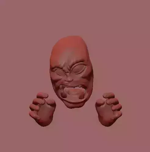 3d print wall sculpture angry face