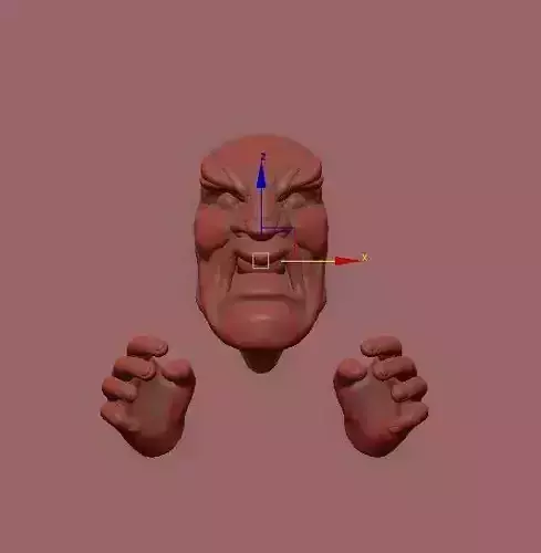 3d print wall sculpture angry face