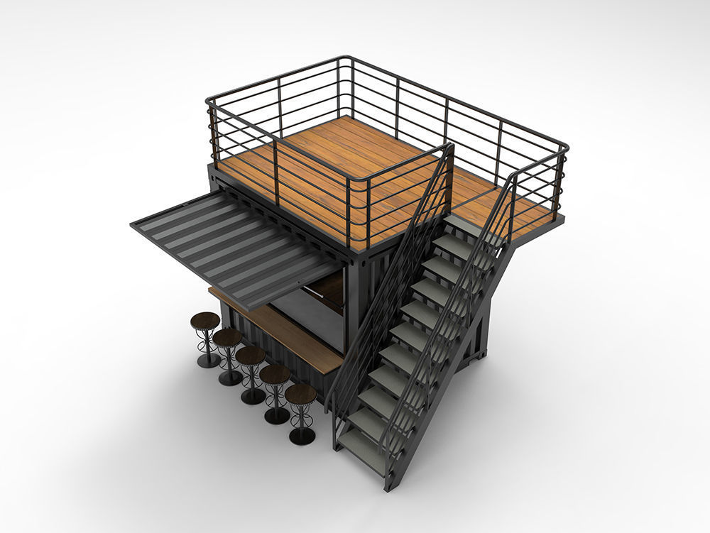 10ft Container Kiosk 3D model_3