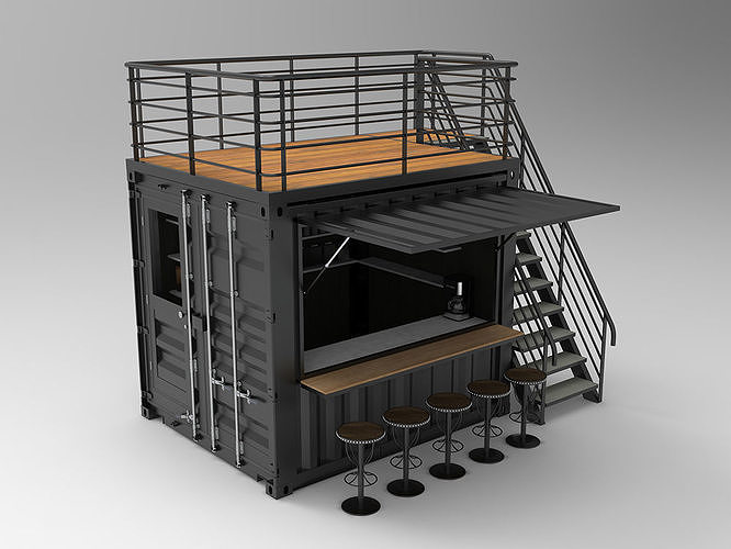 10ft Container Kiosk 3D model