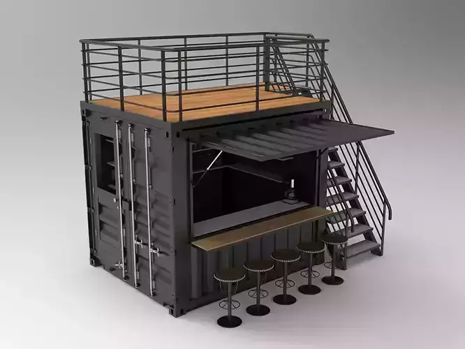 10ft Container Kiosk 3D model