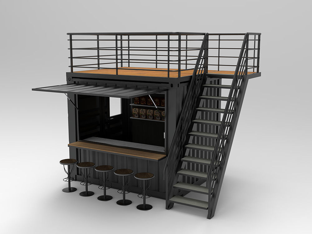 10ft Container Kiosk 3D model_2