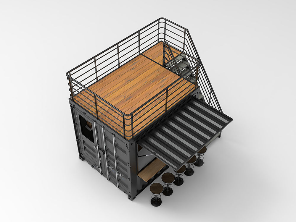 10ft Container Kiosk 3D model_4