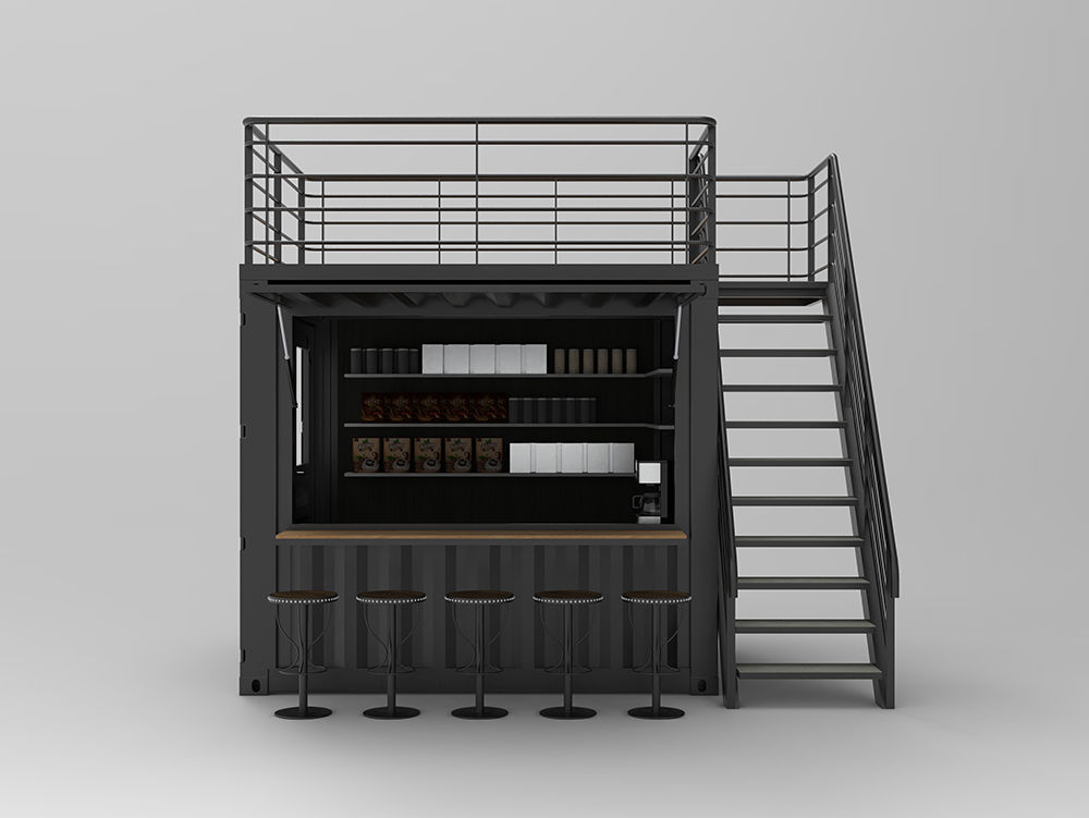 10ft Container Kiosk 3D model_1