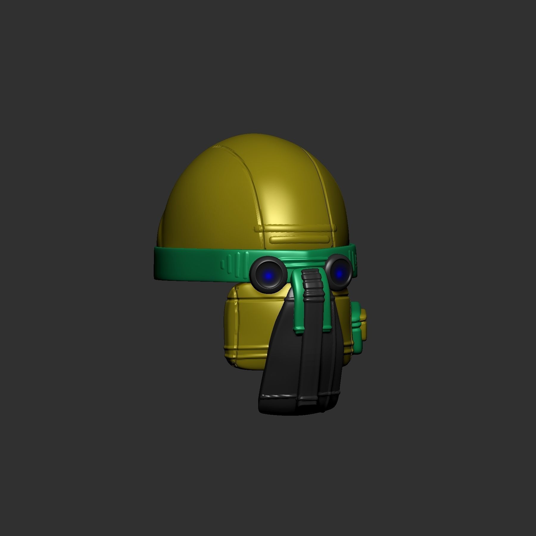 helmet high poly sculpt 3d printable  3D model_3