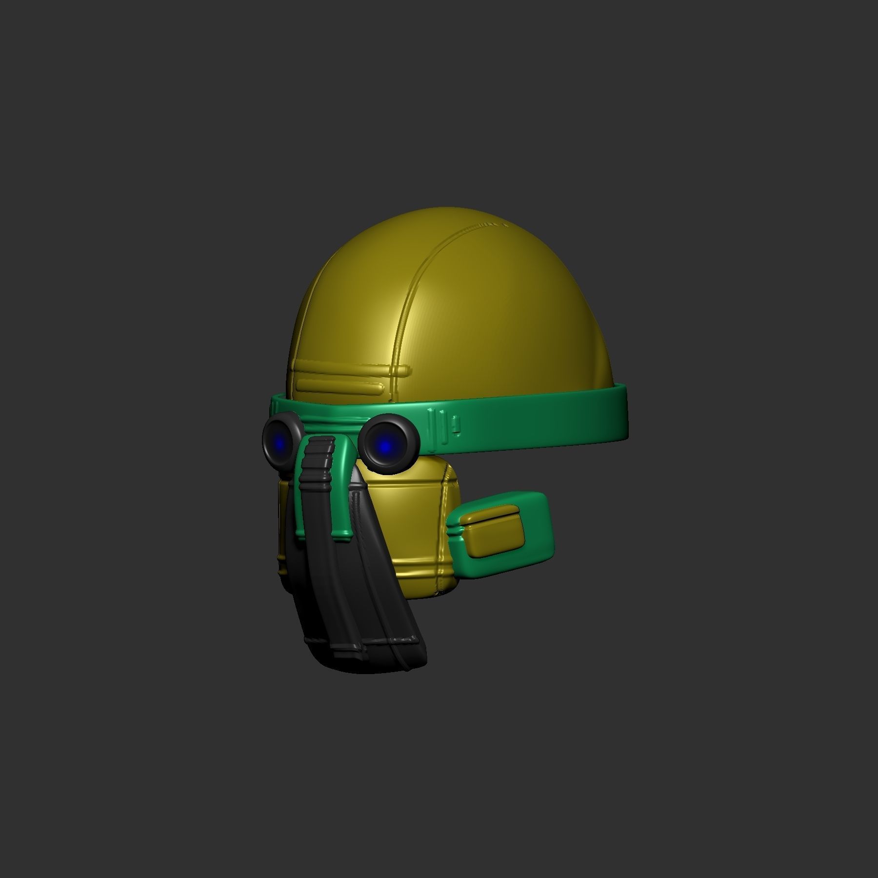 helmet high poly sculpt 3d printable  3D model_2