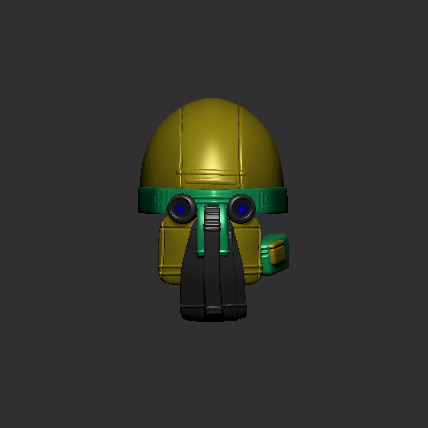 helmet high poly sculpt 3d printable  3D model_1