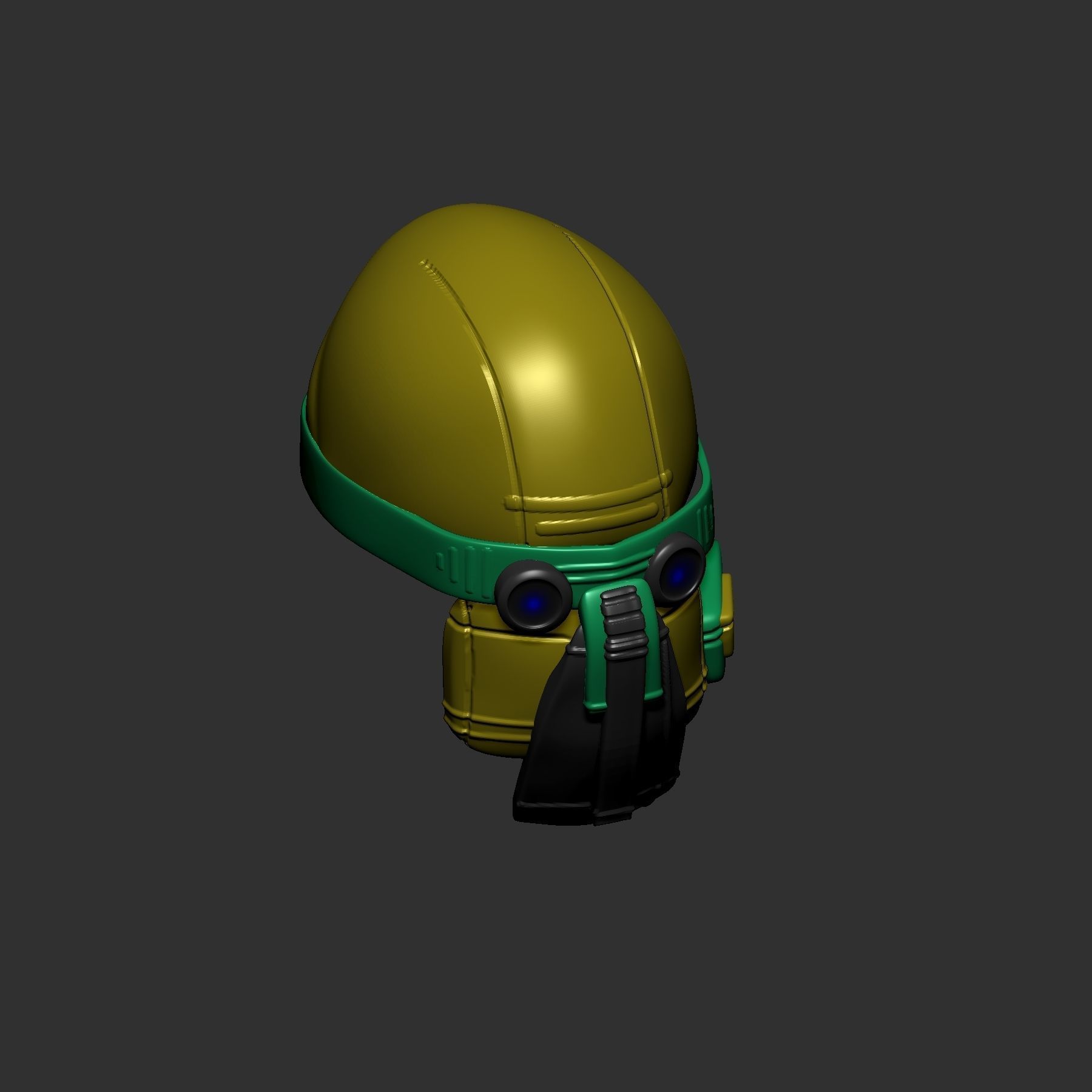 helmet high poly sculpt 3d printable  3D model_4