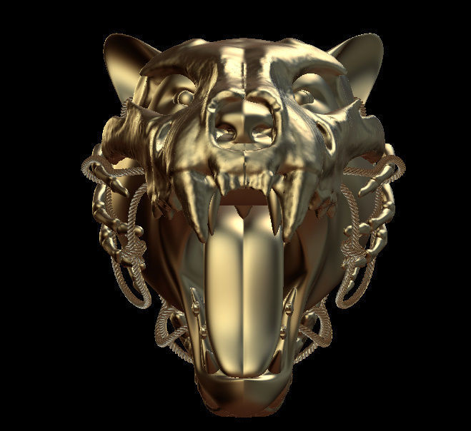 Tiger head 3D model_1
