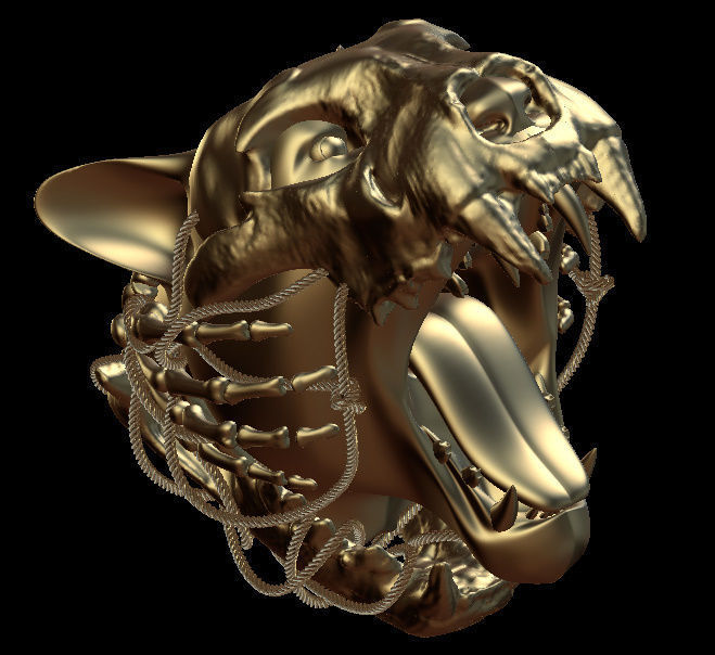 Tiger head 3D model_2