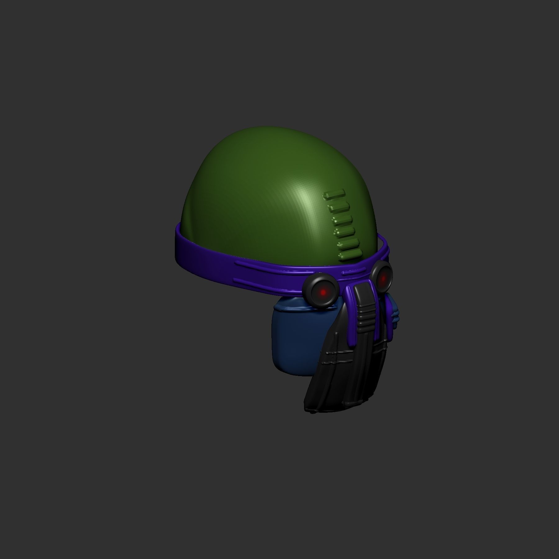 Gas mask helmet  3D model_3